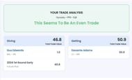 Trading Edwards using the Sportskeeda Fantasy Football Trade Analyzer